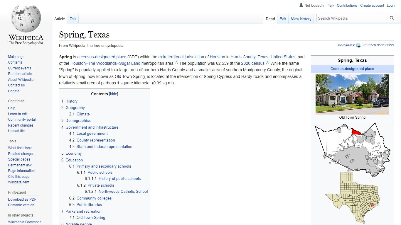 Spring, Texas - Wikipedia